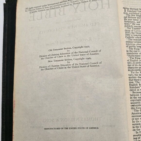 Holy Bible Revised Standard Version Thomas Nelson And Sons 1952 Old And New Test - Picture 11 of 13
